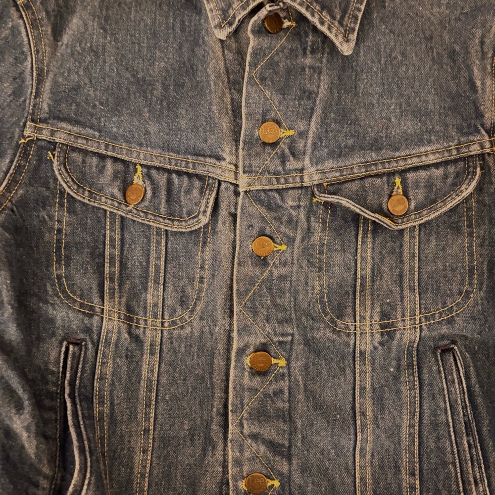 Lee Dark Blue Denim Jacket with Enamel Bronze Custom Trim